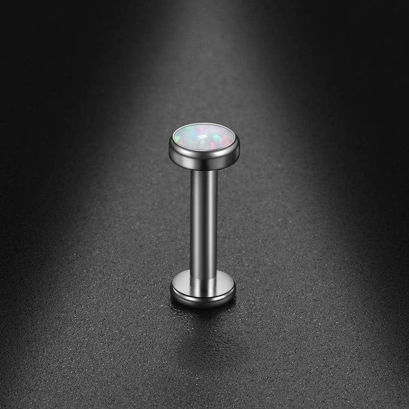 Xpircn Store 14G 16G 18G G23 Titanium Opal CZ Labret Monroe Lip Rings Studs Helix Cartilage Tragus Stud Piercing Jewelry, 1 Piece - Image 4